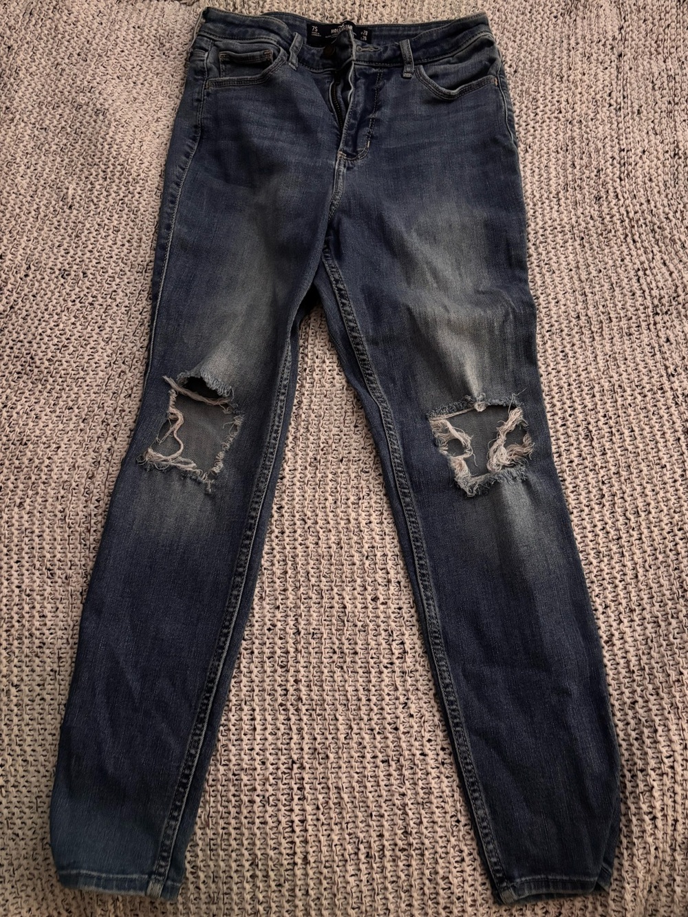 Hollister Dark Blue Ripped Skinny Jeans